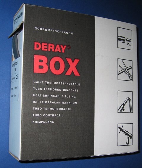 BOX je Farbe 5 Meter 9,5 / 4,8 mm ROT/SCHWARZ Schrumpfschlauch 